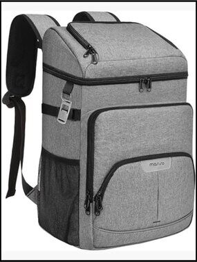 Insulated Leakproof Cooler Backpack - 40 Can Capacity Portable Lunch Bag for